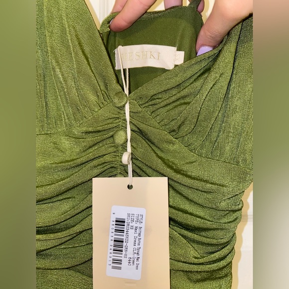 MESHKI Brittany Green Bodycon Maxi Dress NWT - Picture 5 of 6